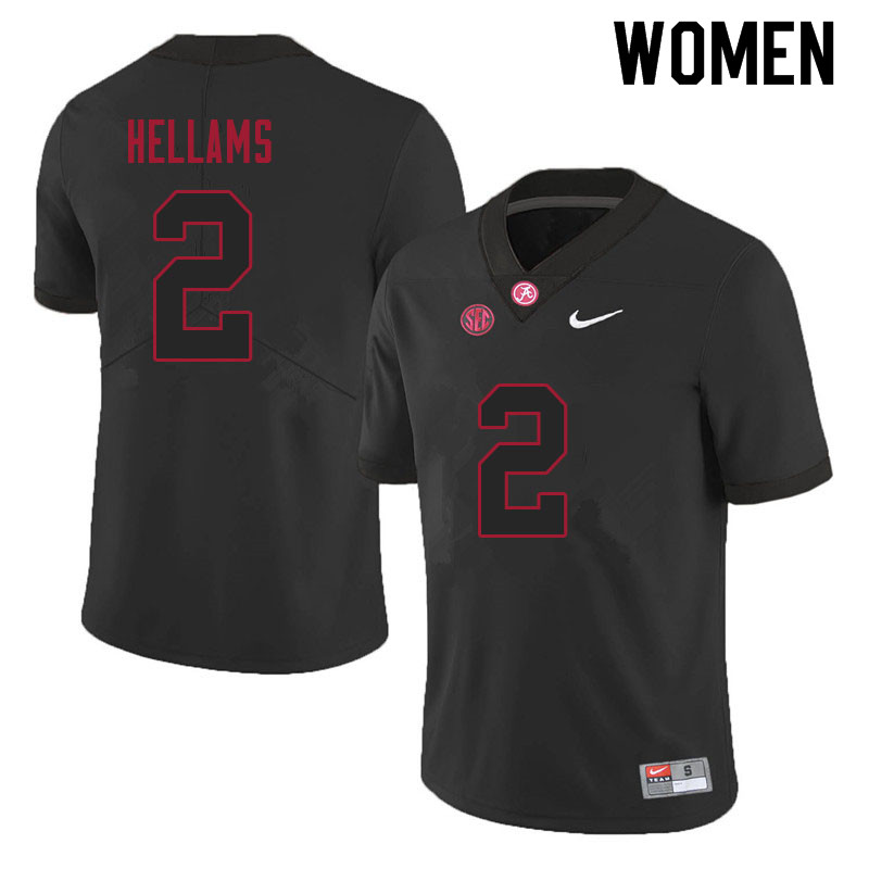 Women #2 DeMarcco Hellams Alabama Crimson Tide College Football Jerseys Sale-Black